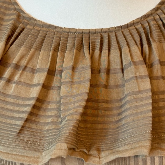 BCBGMAXAZRIA Beige Stripe Open Back Top XS - Picture 8 of 9